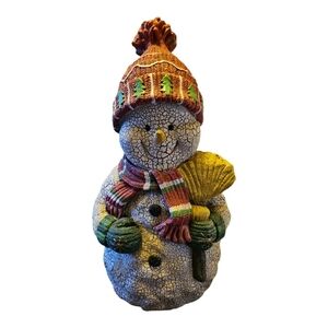 Vintage Handmade  Papier MacheFestive Snowman Christmas Table  Holiday Decor